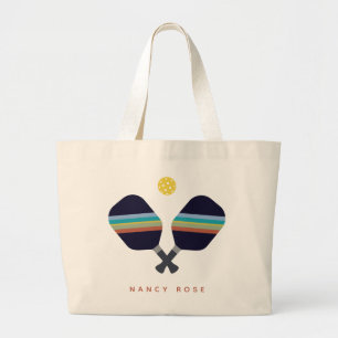 Bolsa Tote Grande Paddles de Striping de Nome Personalizado do Pickl