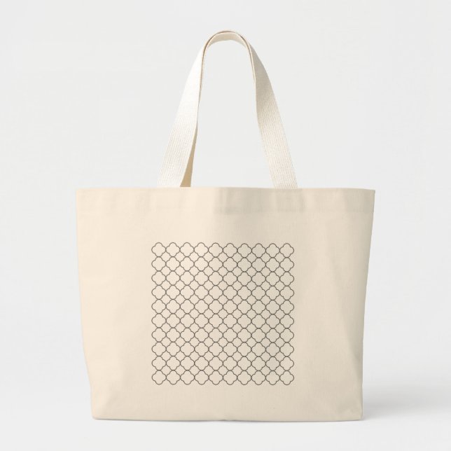 Bolsa Tote Grande Padrão Clássico de Quatrefoil (Frente)