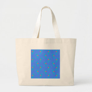 Bolsa Tote Grande Padrão de Cavalo Azul