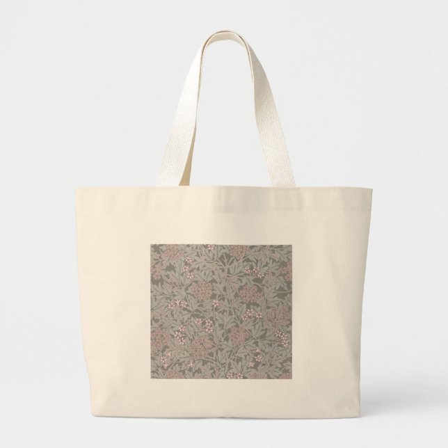 Bolsa Tote Grande Padrão de Flor de Jasmim de William Morris (Frente)