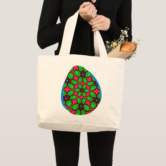 Bolsa Tote Grande Padrão de Flores de Abstrato Bonito (Frente (produto))