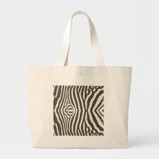 Bolsa Tote Grande Padrão de Impressão de Animais Zebra Stripe (Frente)
