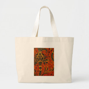 Bolsa Tote Grande Padrão de Papel de Carteira Vermelho Têxtil Anti