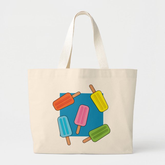 Bolsa Tote Grande Padrão de picles coloridos (Frente)