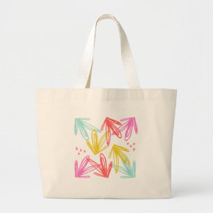 Bolsa Tote Grande Padrão de Seta Colorido Abstrato