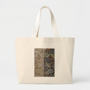 Bolsa Tote Grande Padrão de Tecido Antiquado da Tapeçaria Floral V