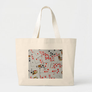 Bolsa Tote Grande Padrão Do Deck De Cartões De Jogada Espalhados,