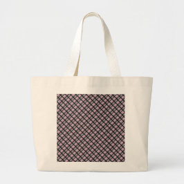 Bolsa Tote Grande Padrão Geométrico de Treliça Minimalista Rosa
