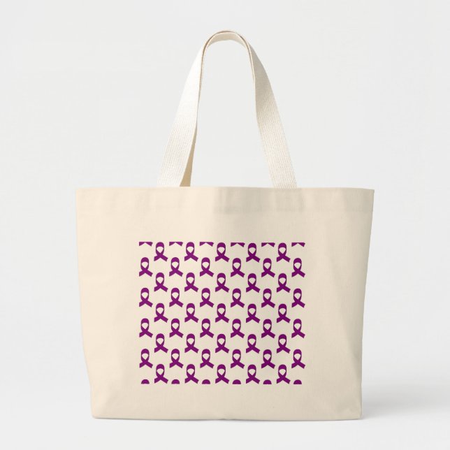 Bolsa Tote Grande Padrão Roxo de Fita (Frente)