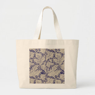 Bolsa Tote Grande Padrão Wallflower Azul Antigo de William Morris