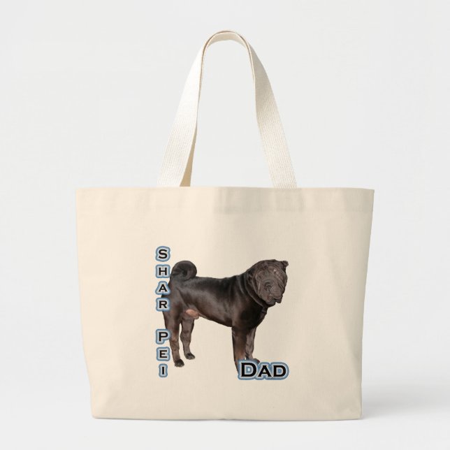 Bolsa Tote Grande Pai 4 do Shar Pei chinês (Frente)