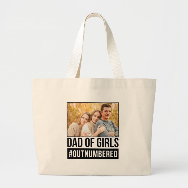 Bolsa Tote Grande Pai de Meninas #Em Número (Frente)