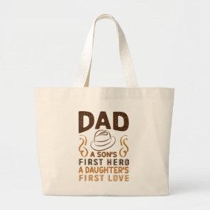 Bolsa Tote Grande Pai - O primeiro herói do filho, o primeiro amor