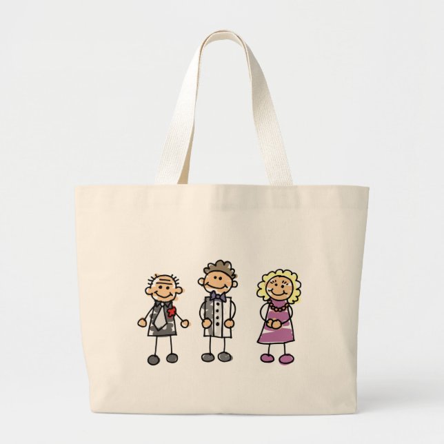 Bolsa Tote Grande Pais Da Noite De Casamento (Frente)