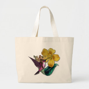 Bolsa Tote Grande País das fadas do colibri do KRW