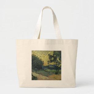 Bolsa Tote Grande Paisagem de Van Gogh ao Crepúsculo