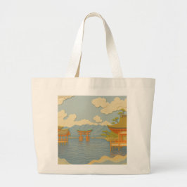 Bolsa Tote Grande Paisagem JAPONESA | Itsukushima | Corte de papel
