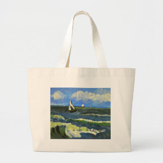Bolsa Tote Grande Paisagem marinha em Saintes-Maries, Van Gogh