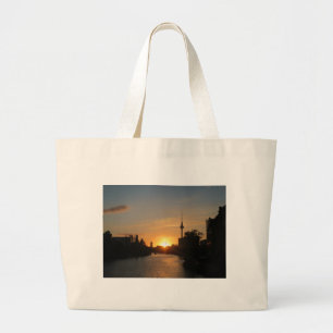 Bolsa Tote Grande Paisagem Noturna de Berlim Alemanha Cartão Postal 