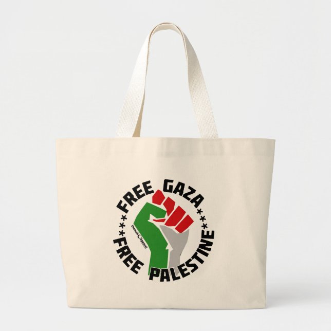 Bolsa Tote Grande palestina livre de gaza (Frente)