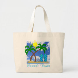 Bolsa Tote Grande Palm Trees e Chinelos Praia Tote Bag