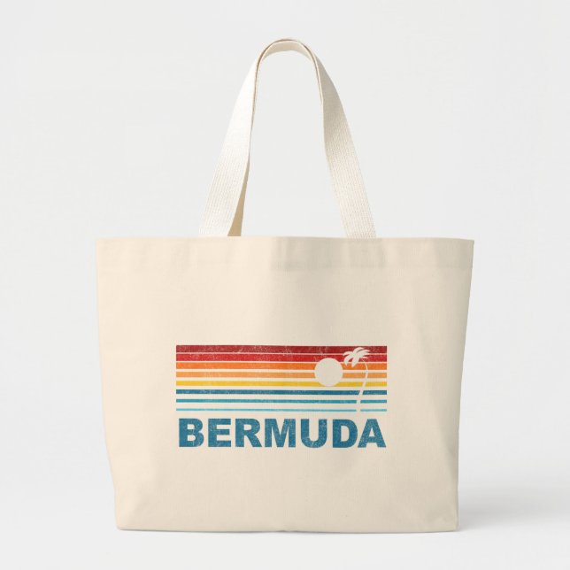 Bolsa Tote Grande Palmeira retro Bermuda (Frente)