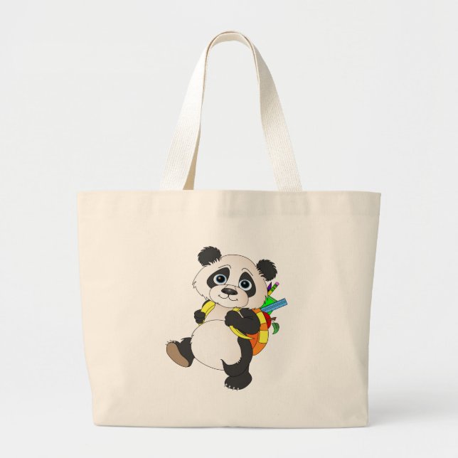Bolsa Tote Grande Panda Bear com mochila (Frente)
