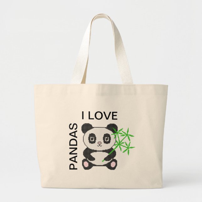 Bolsa Tote Grande Panda engraçada (Frente)