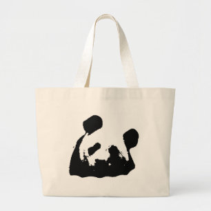 Bolsa Tote Grande Panda Pop de Arte Negra