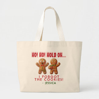 Bolsa Tote Grande Pão de gengibre engraçado personalizado "Esqueci o