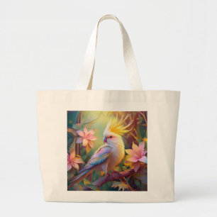 Bolsa Tote Grande Papagaio de Asa Iridescente Fantasia
