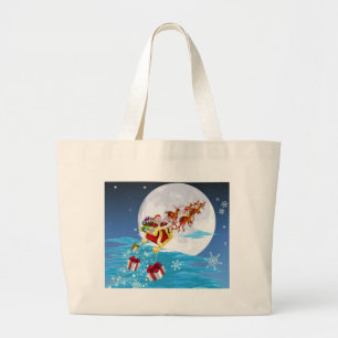 Bolsa Tote Grande Papai noel em seu trenó