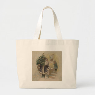 Bolsa Tote Grande Papais noeis de safra na neve