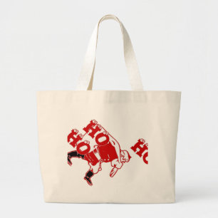 Bolsa Tote Grande Papais noeis vermelhos e brancos caminhando HoHo c