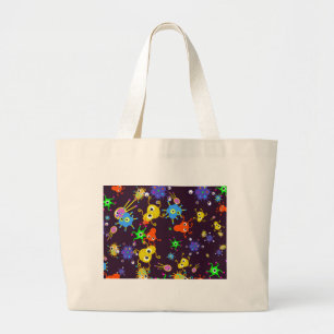 Bolsa Tote Grande Papel de parede das bactérias