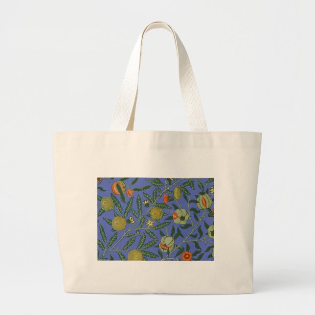 Bolsa Tote Grande Papel de Parede Romã William Morris (Frente)