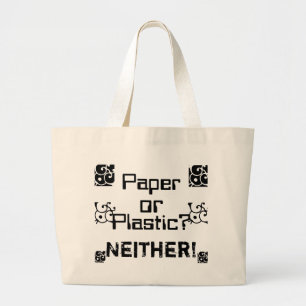 Bolsa Tote Grande Papel ou plástico?