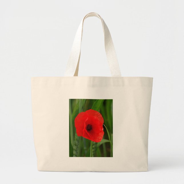 Bolsa Tote Grande Papoila vermelha (Frente)