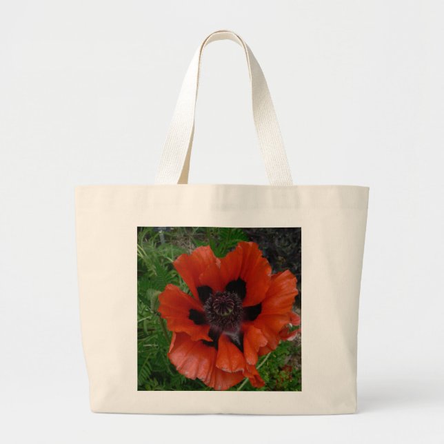 Bolsa Tote Grande Papoula oriental (Frente)