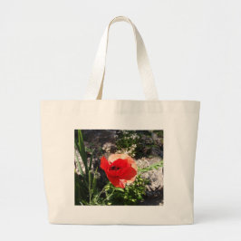 Bolsa Tote Grande Papoula Vermelha