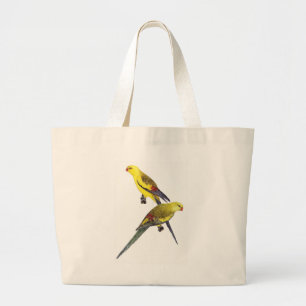 Bolsa Tote Grande Par de Papagaio Regente - Polytelis anthopeplus