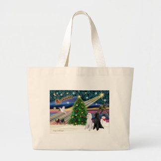 Bolsa Tote Grande Par de RUA XMAS MAGIC-Poodle2