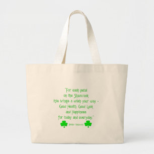 Bolsa Tote Grande Para cada pétala no shamrock...