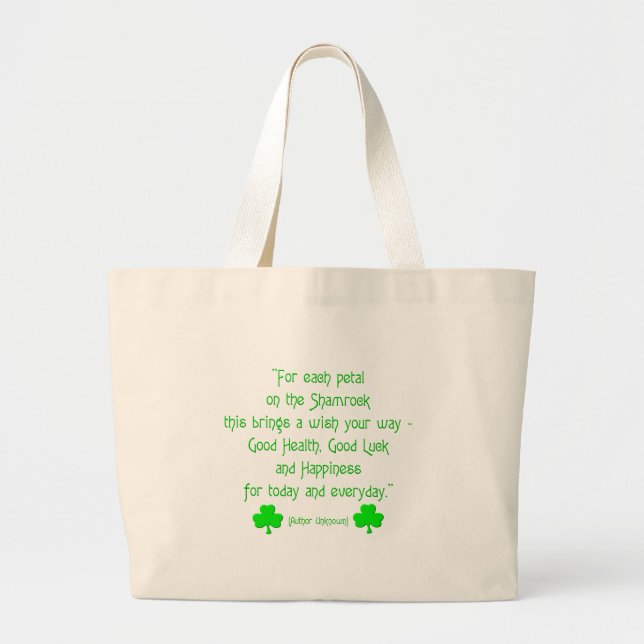 Bolsa Tote Grande Para cada pétala no shamrock... (Frente)