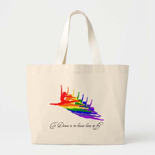 Bolsa Tote Grande Para dançar é saber voar a sacola (Frente)