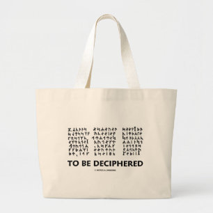 Bolsa Tote Grande Para para ser decifrado (criptograma Runic de