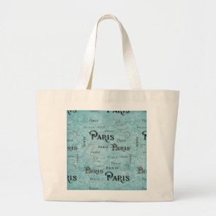 Bolsa Tote Grande Paris   Damasco Azul