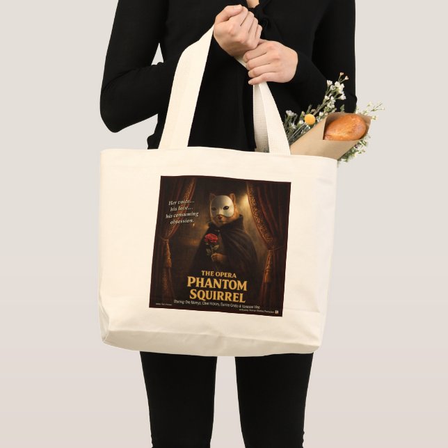 Bolsa Tote Grande Paródia de Esquilo Fantasma da Ópera (Frente (produto))