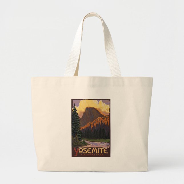 Bolsa Tote Grande Parque Nacional de Yosemite - Meia Poster de viage (Frente)