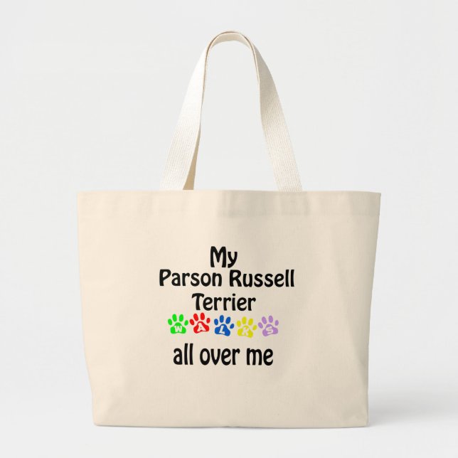 Bolsa Tote Grande Parson Russell Terrier Walks Design (Frente)
